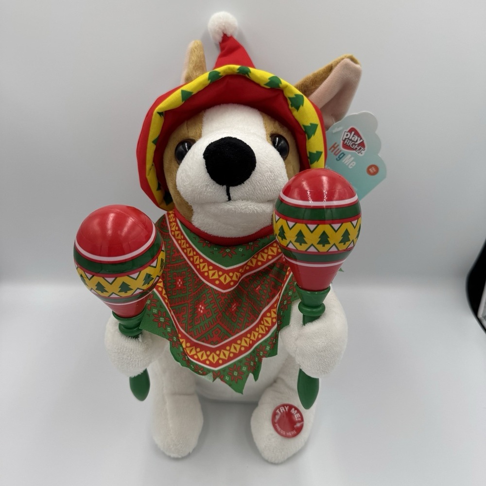 Hug Me Animated Mariachi Puppy Singing Macarena Dog Dancing Plush Maracas NWT